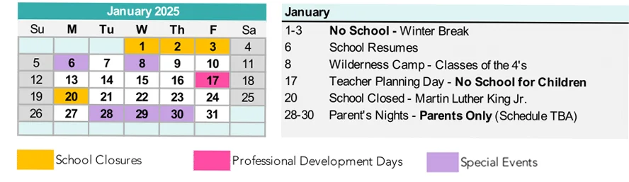 January 2025 Calendar
