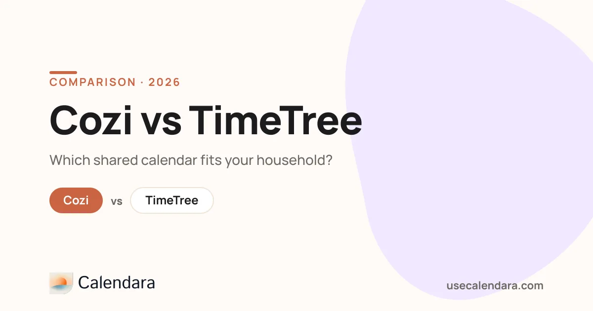 Cozi vs TimeTree (2026): Which Shared Calendar Fits?