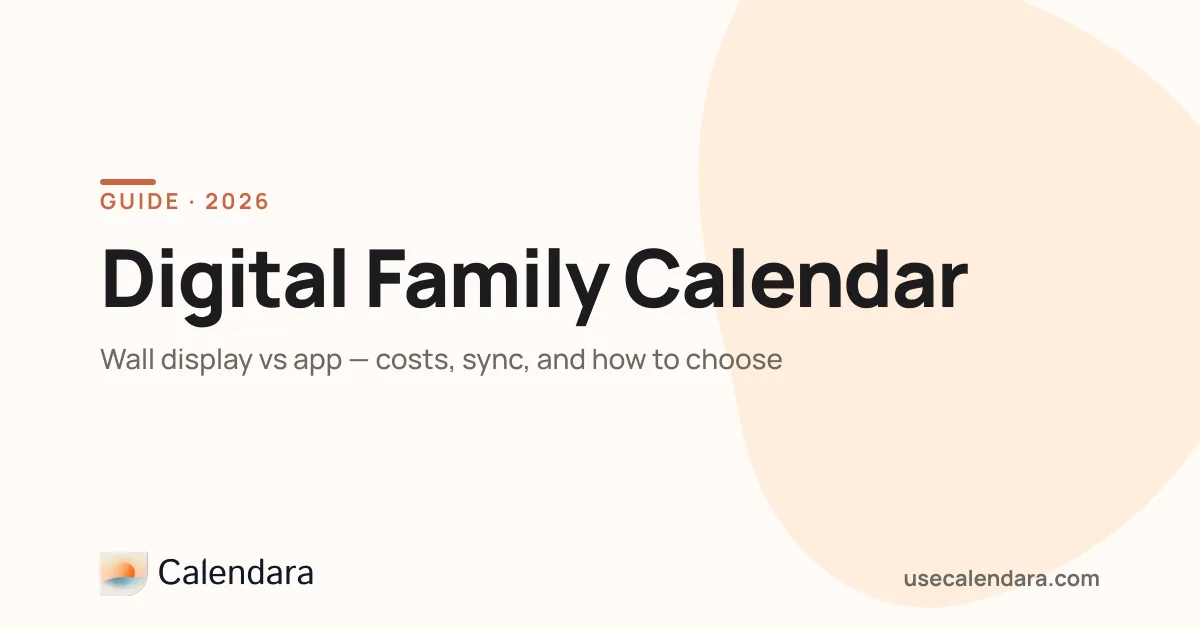 Digital Family Calendar (2026): Wall Display vs App