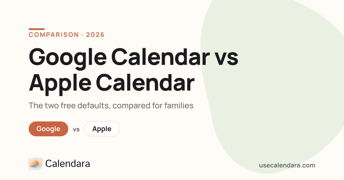 Google Calendar vs Apple Calendar for Families (2026)