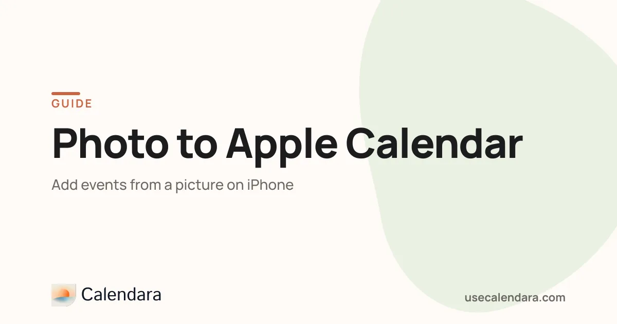 Photo to Apple Calendar: Add Events from a Picture (2026)